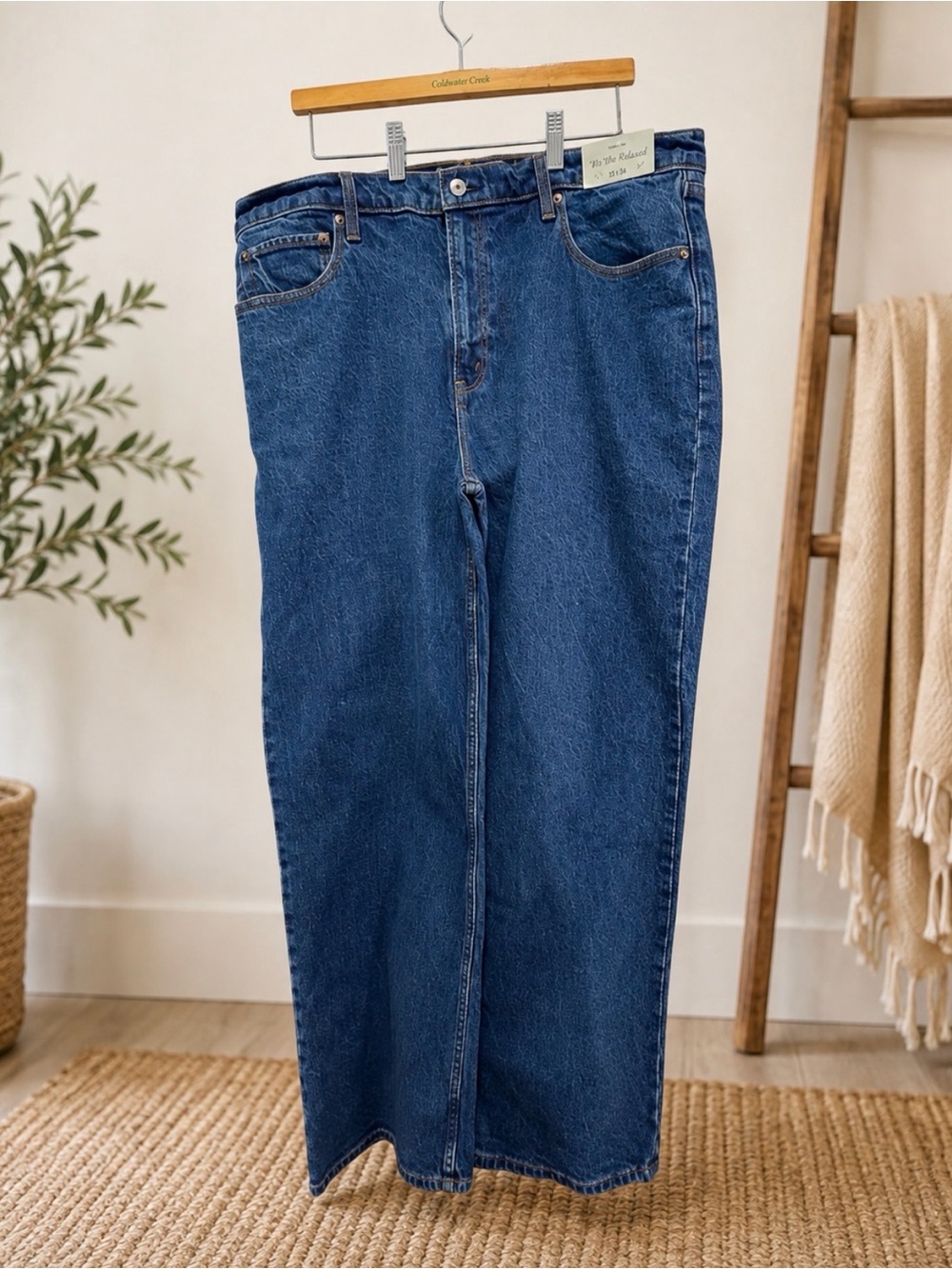 Abercrombie & Fitch '90s Relaxed Blue high rise wide leg Jeans 33/ 16 long